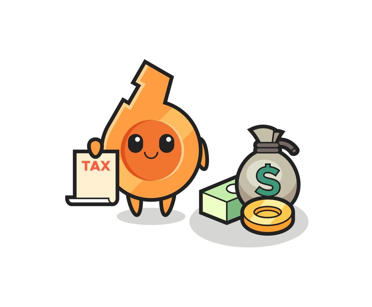 Character cartoon of whistle as a accountant vector