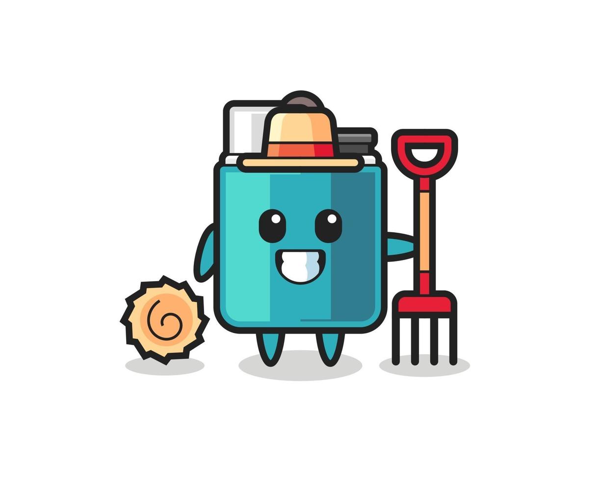 Mascot character of lighter as a farmer vector