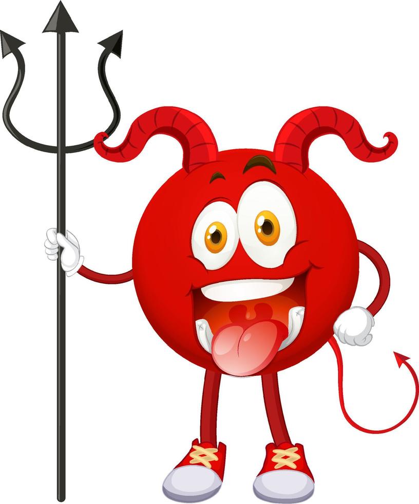 personaje de dibujos animados del diablo rojo con expresión facial vector