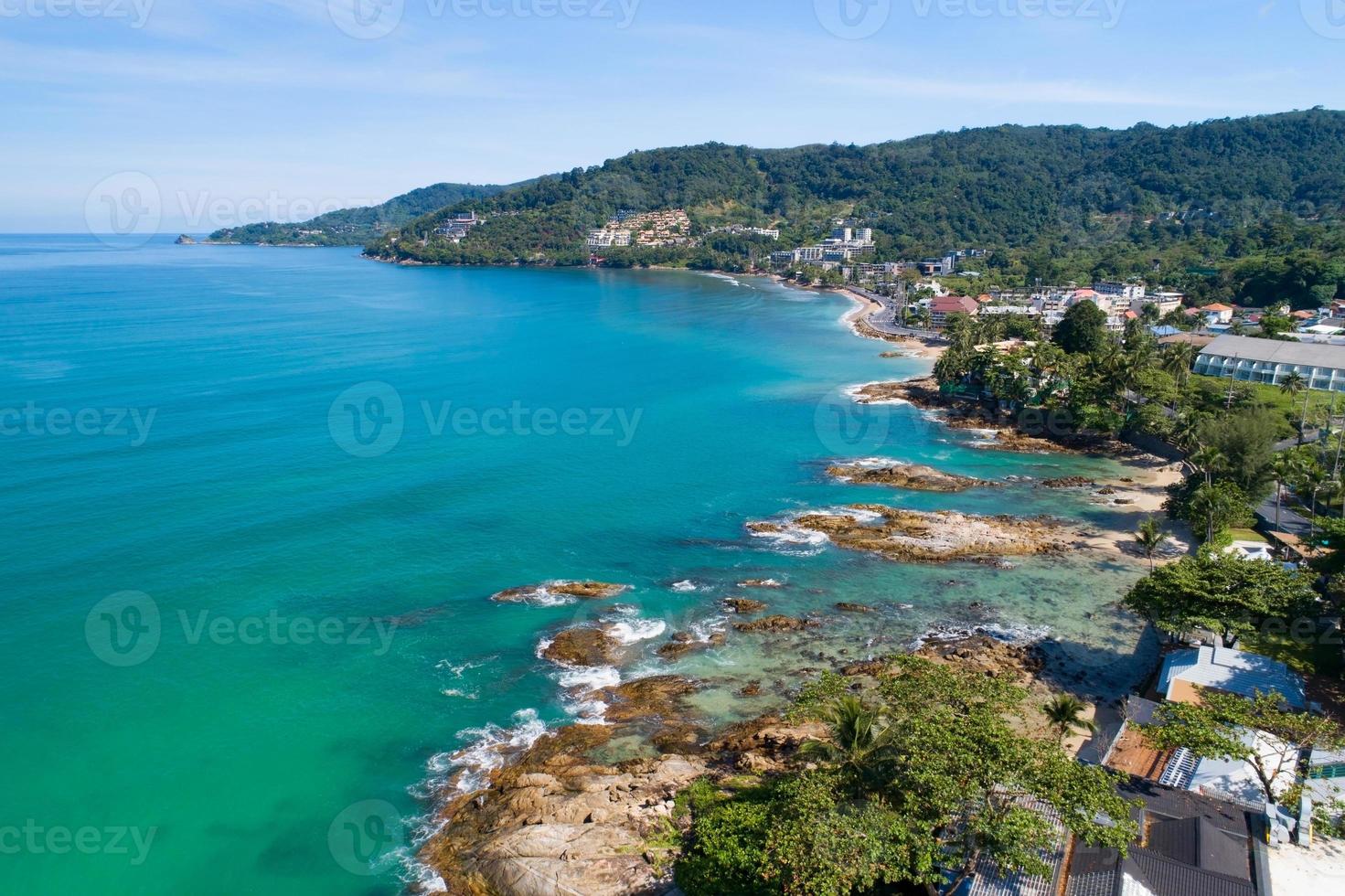 Kalim beach Phuket Thailand Drone camera High angle view photo