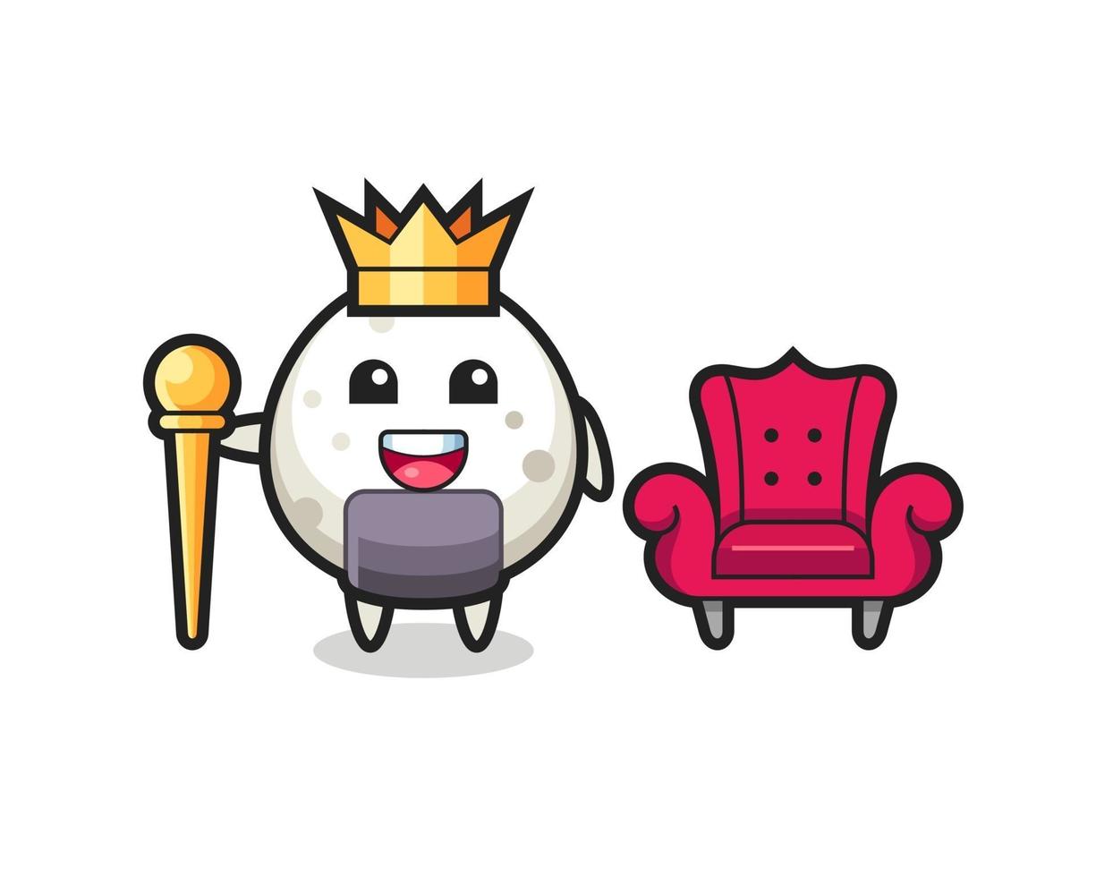 Mascot cartoon of onigiri as a king vector