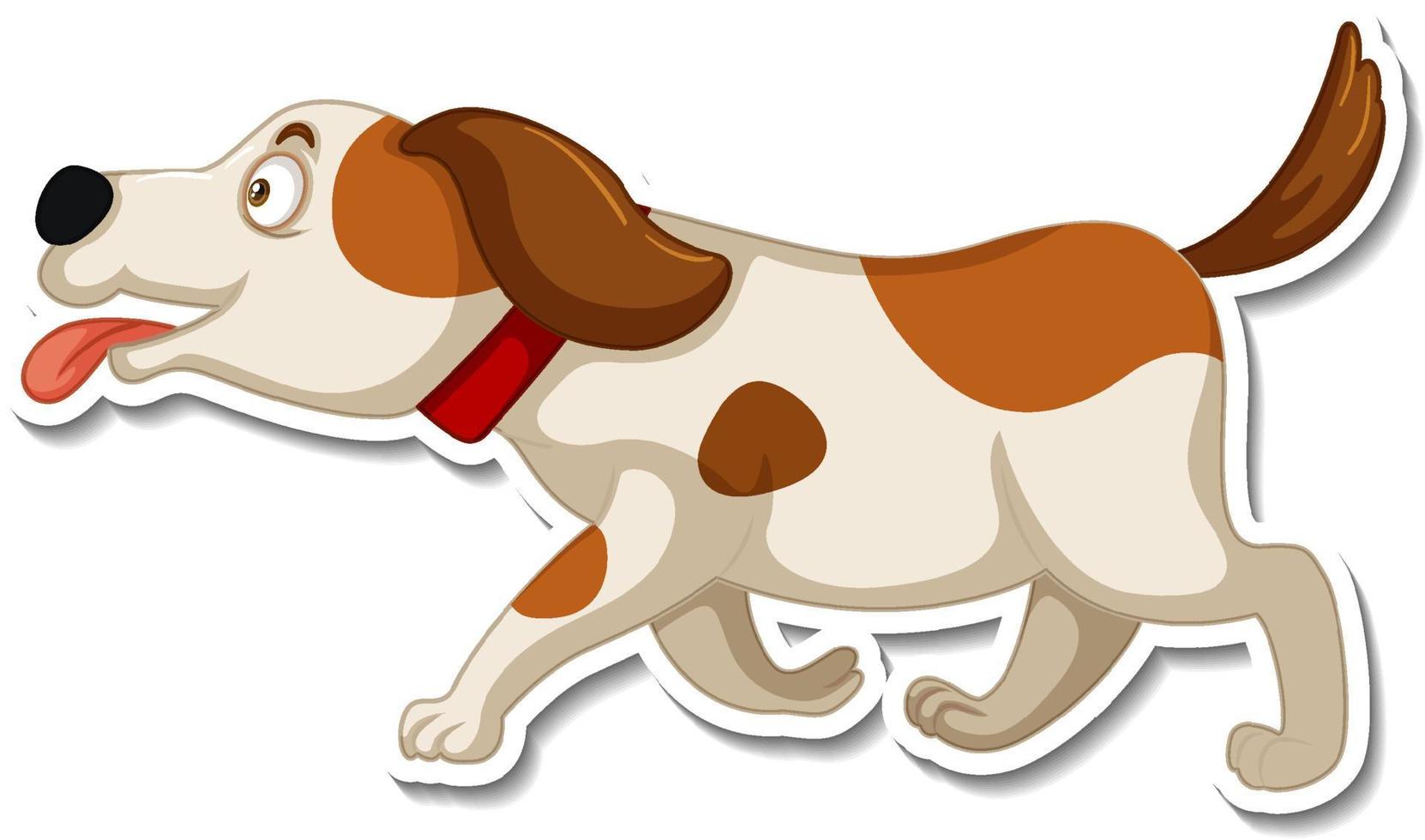 A sticker template of dog cartoon character vector