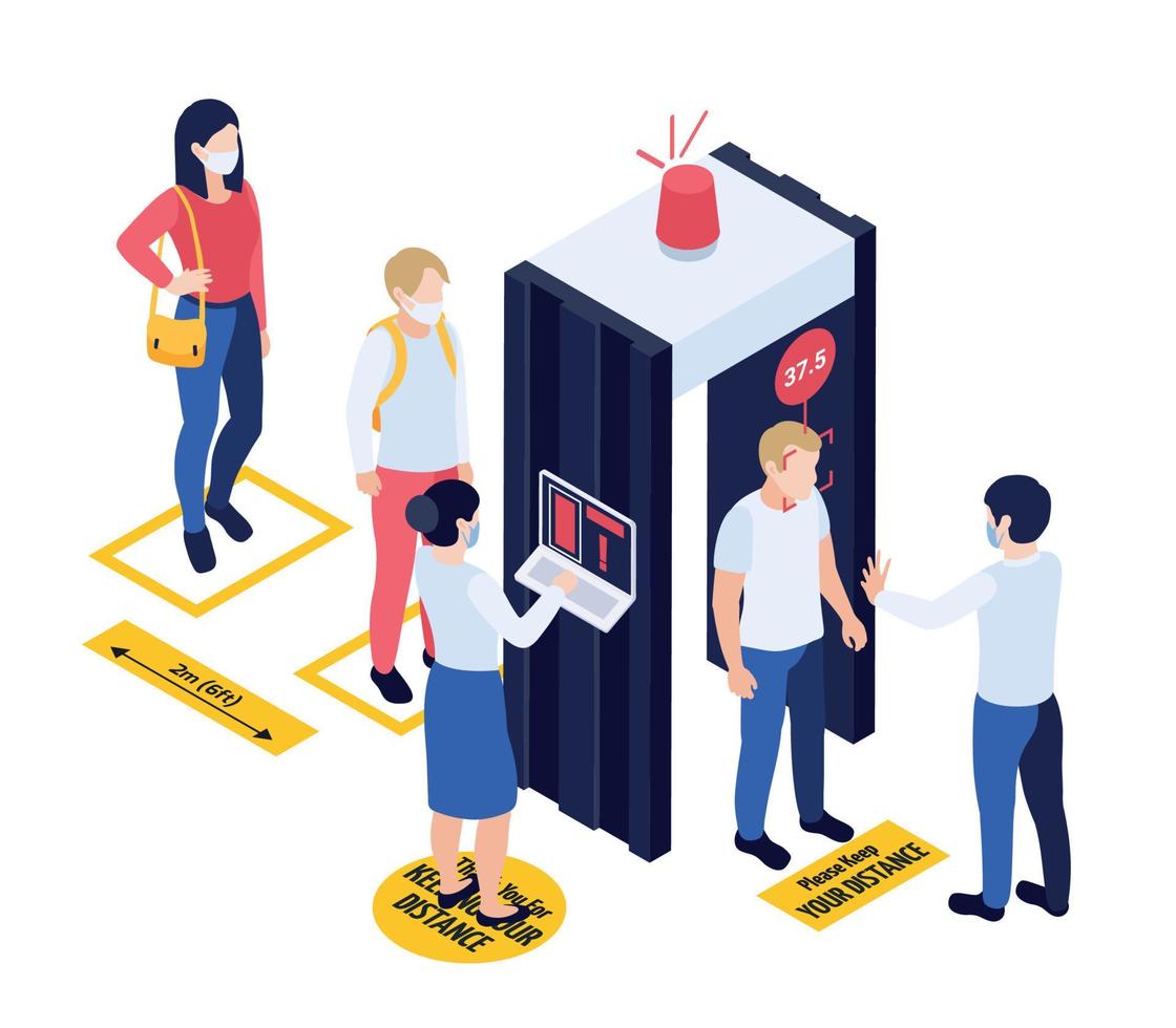 Medical Testing Isometric Concept vector