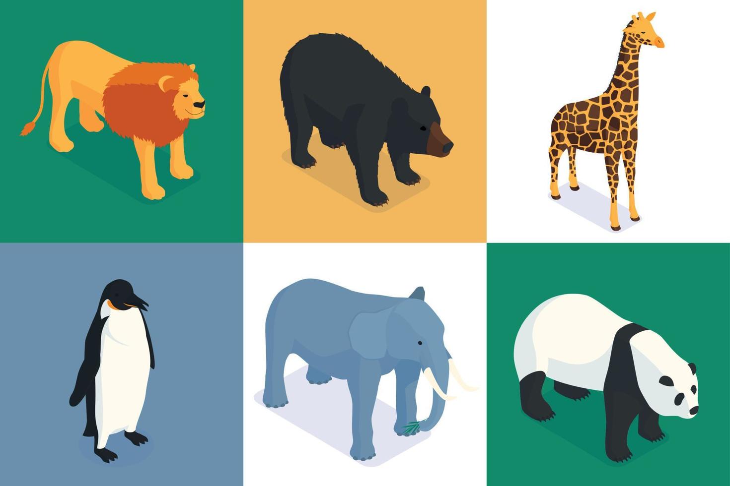 Isometric Zoo Design Concept vector