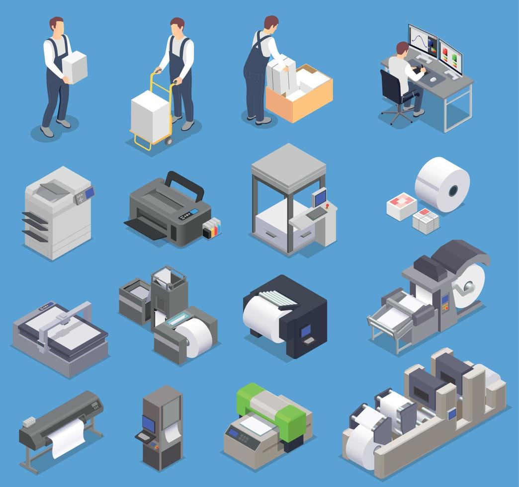 Printing House Icons Collection vector