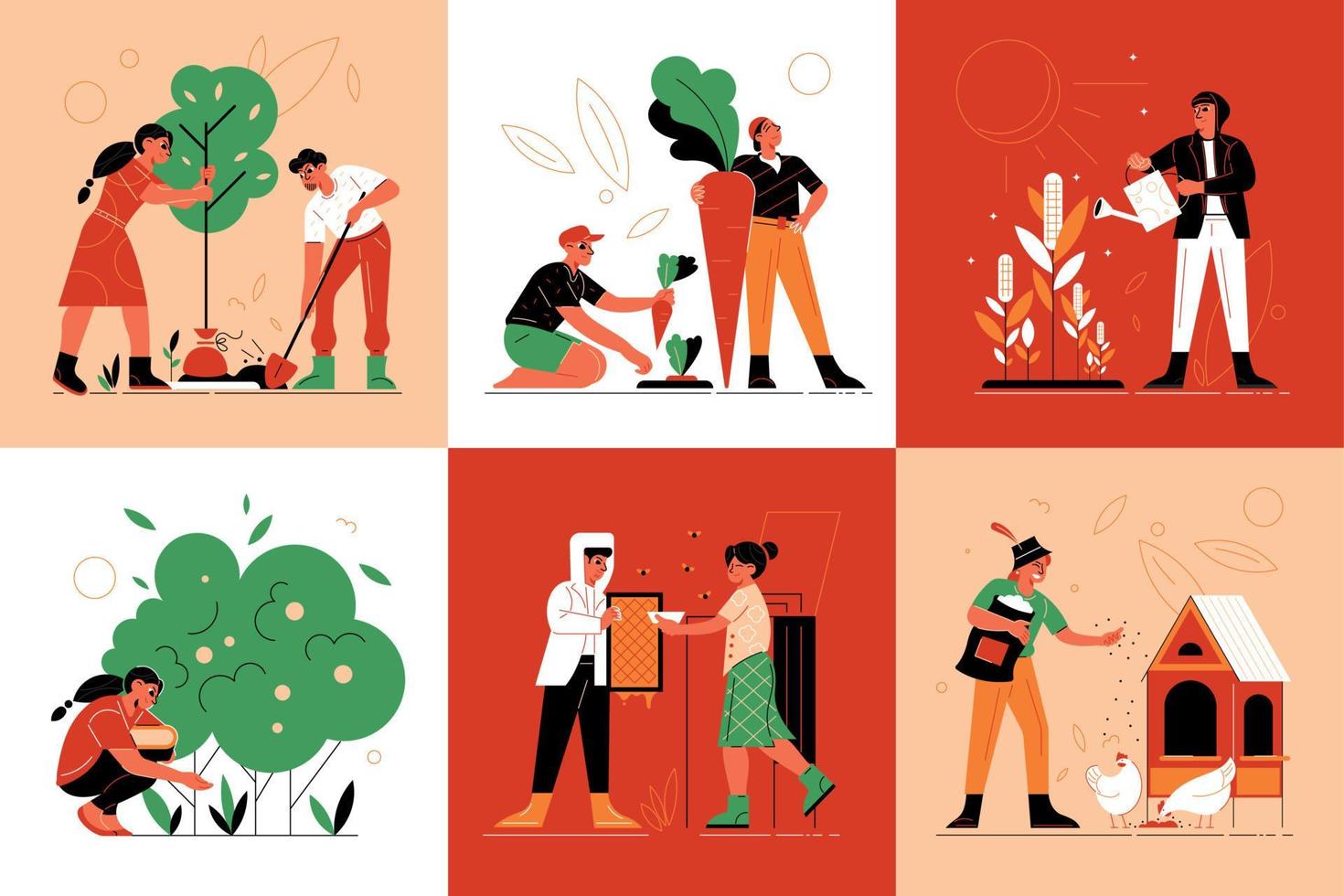 Farmer Flat Concept vector