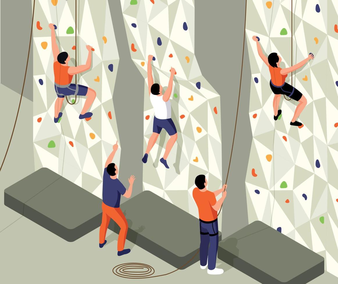 Isometric Climb Training Composition vector