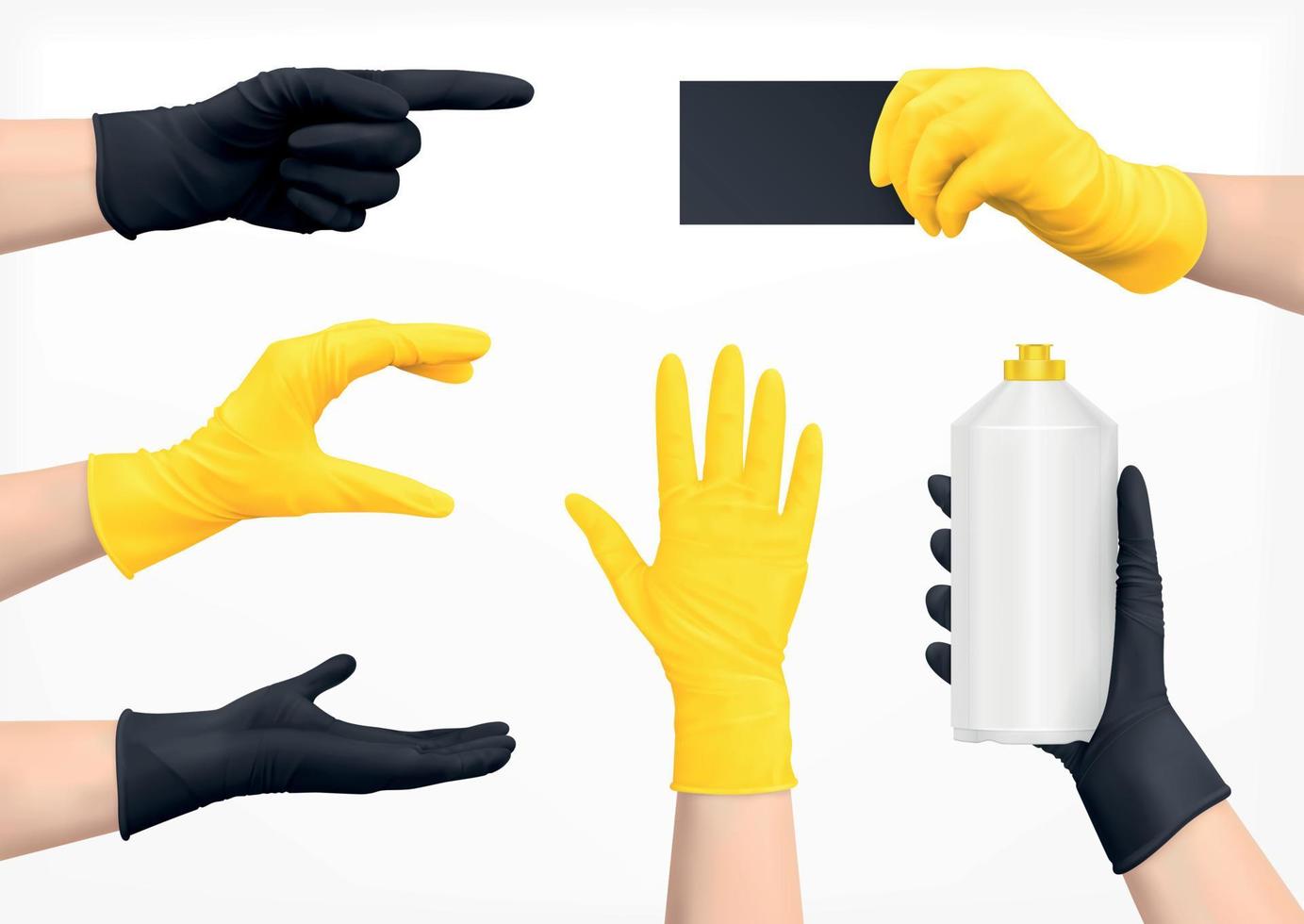 Protective Gloves Realistic Set vector