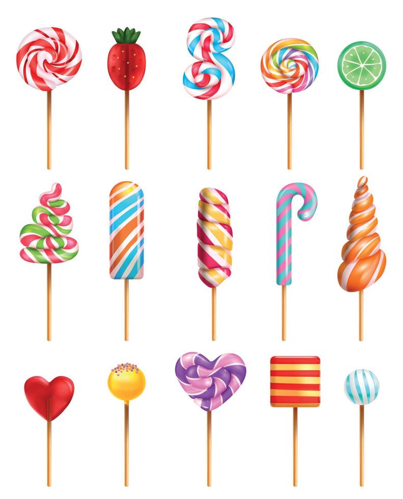 Lollipop Realistic Set vector