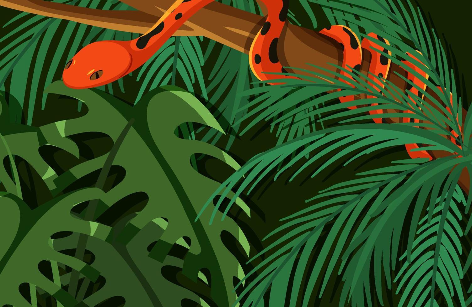 Snake hidden in the jungle vector