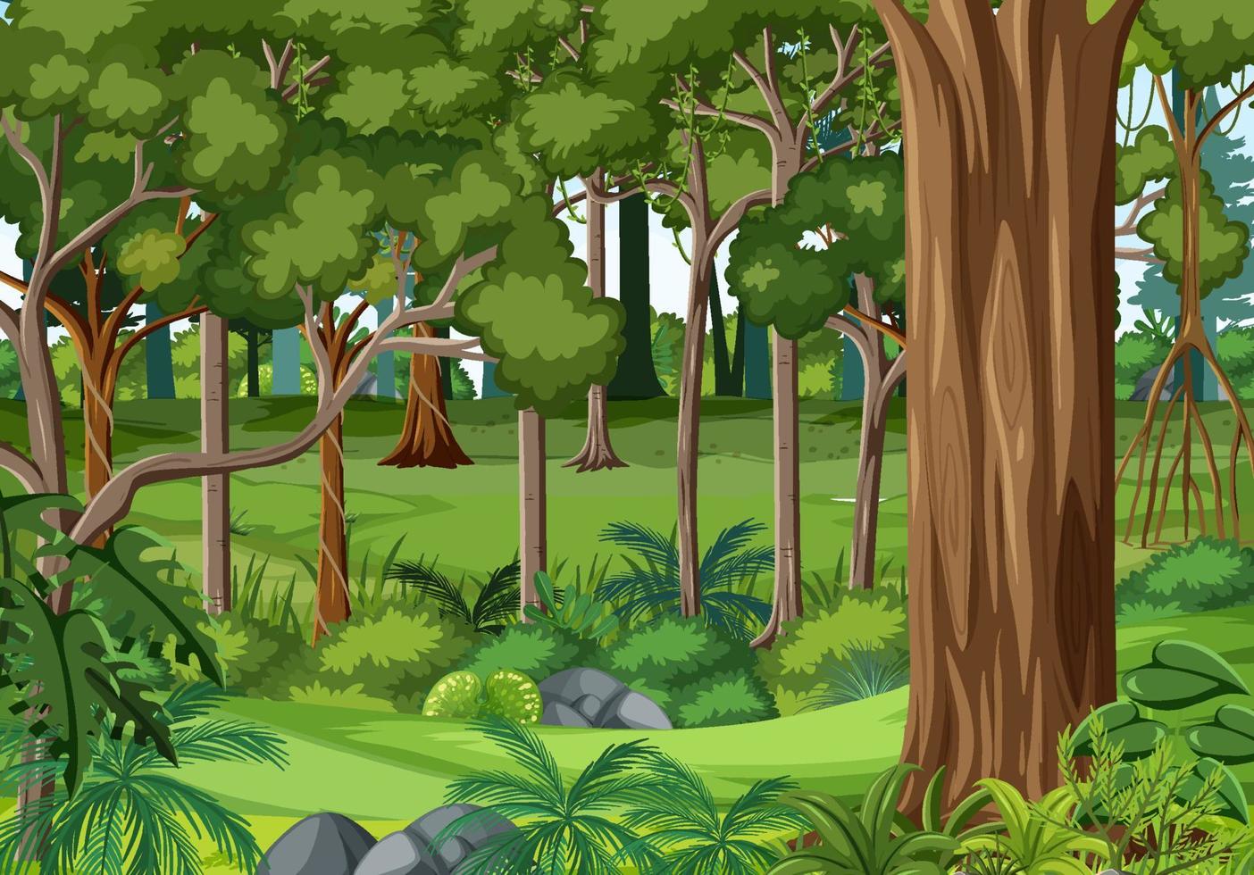 Nature forest landscape background vector