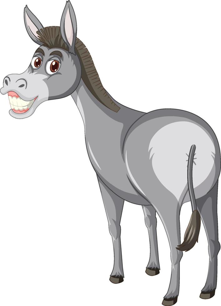 Donkey animal cartoon character vector