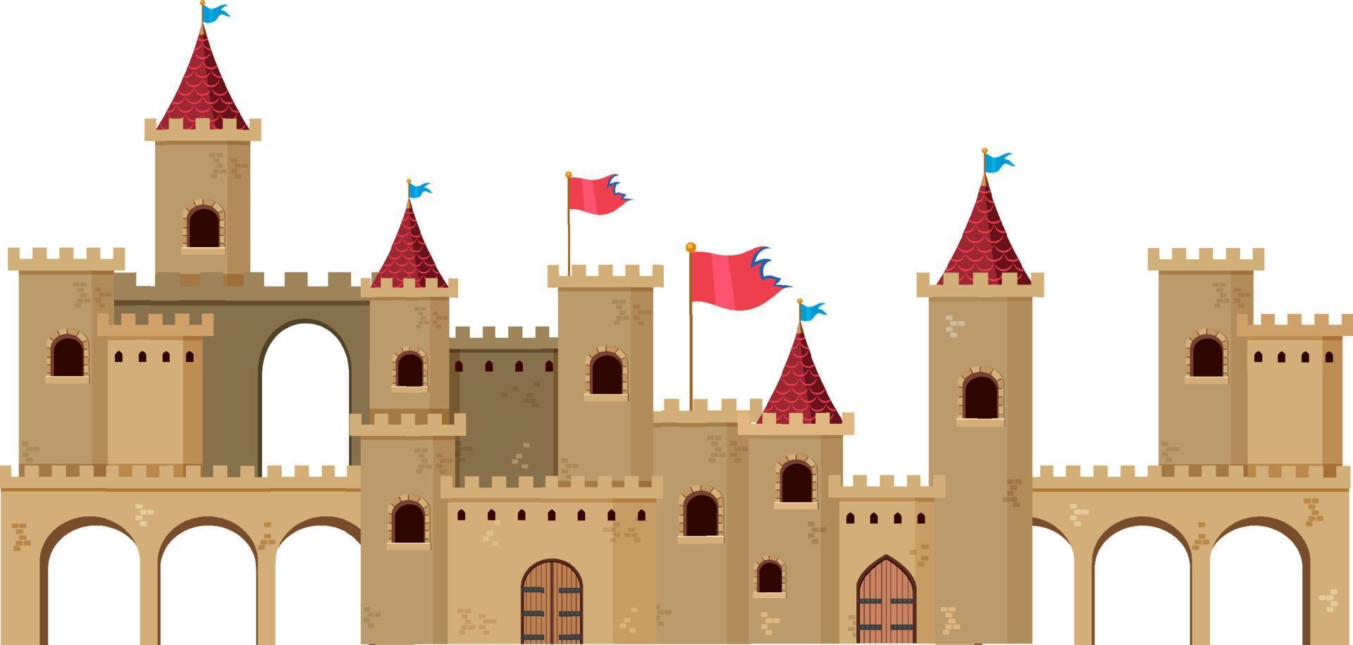 un castillo histórico medieval estilo de dibujos animados vector