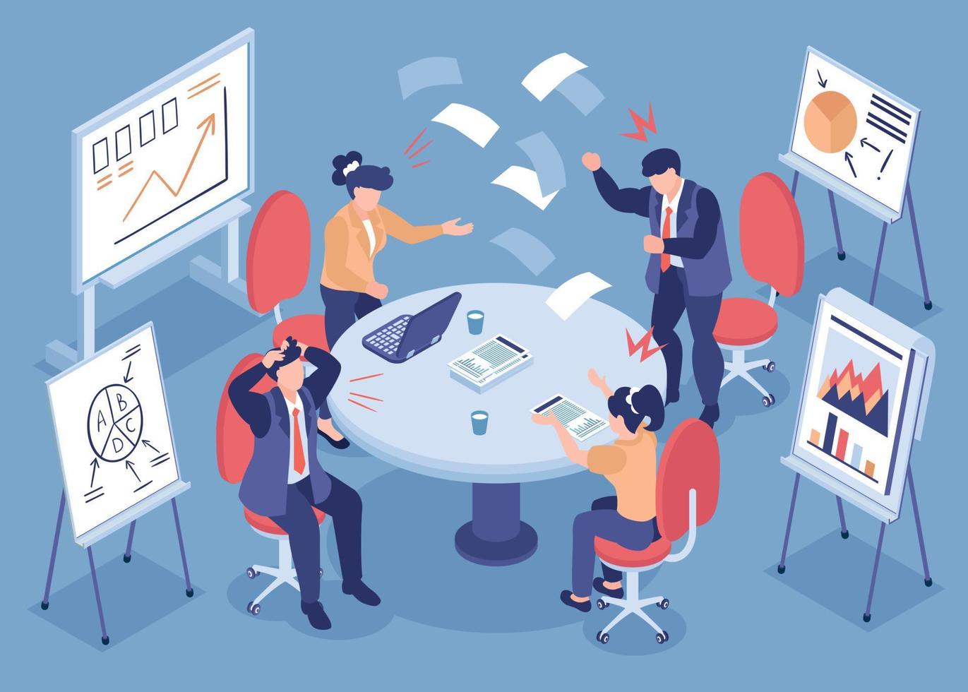 Everyday Stress Isometric Illustration vector