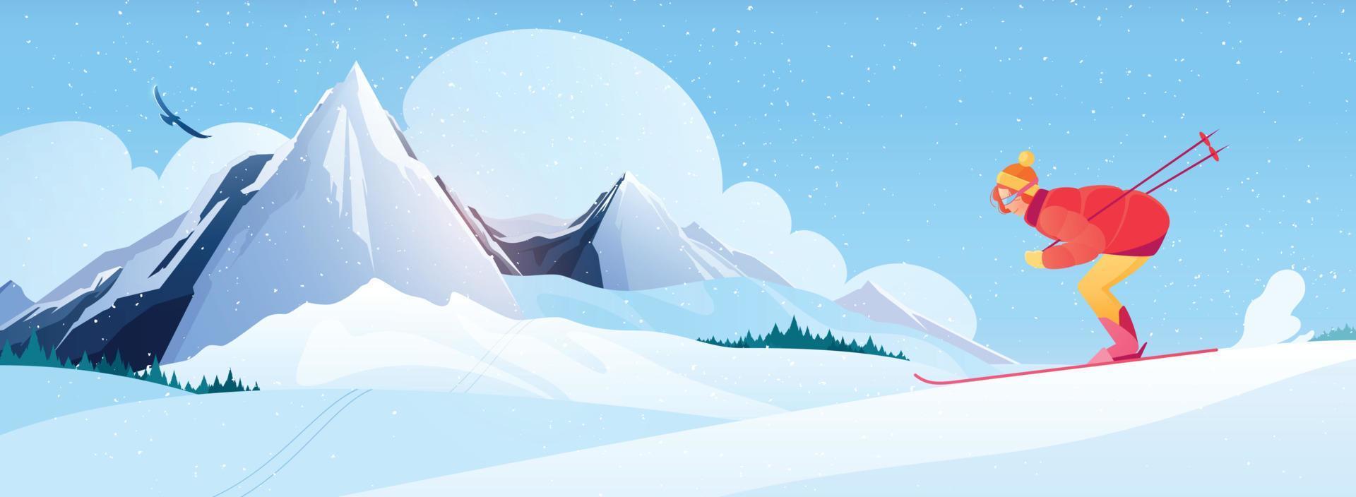 Ski Resort Composition vector