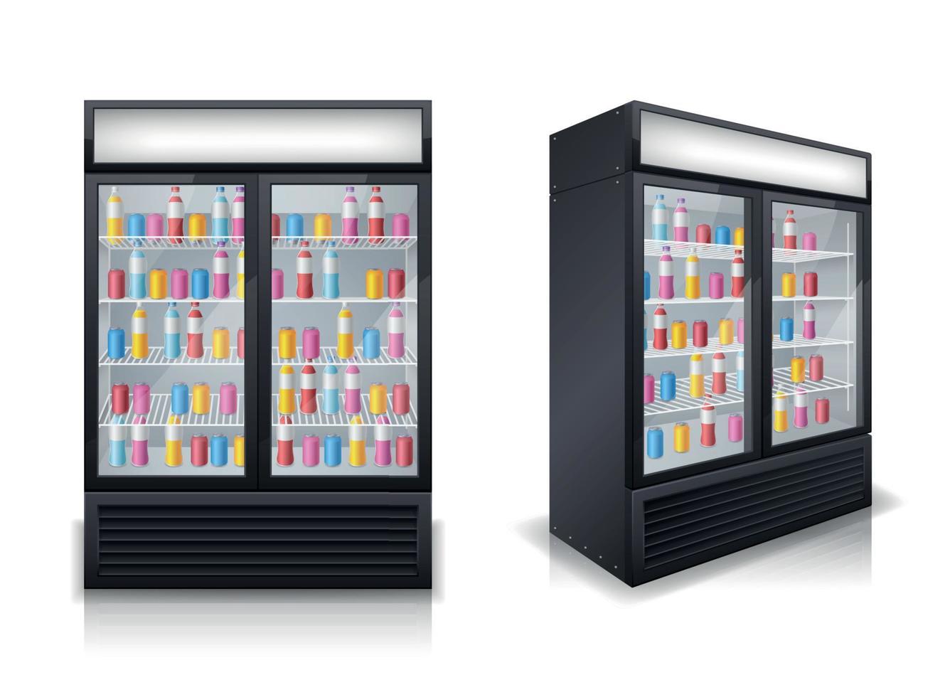 Drink Fridges Realistic Set vector