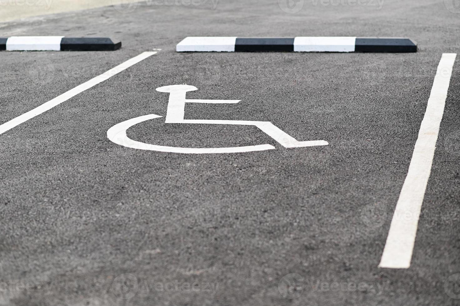 Handicapped parking spaces. photo