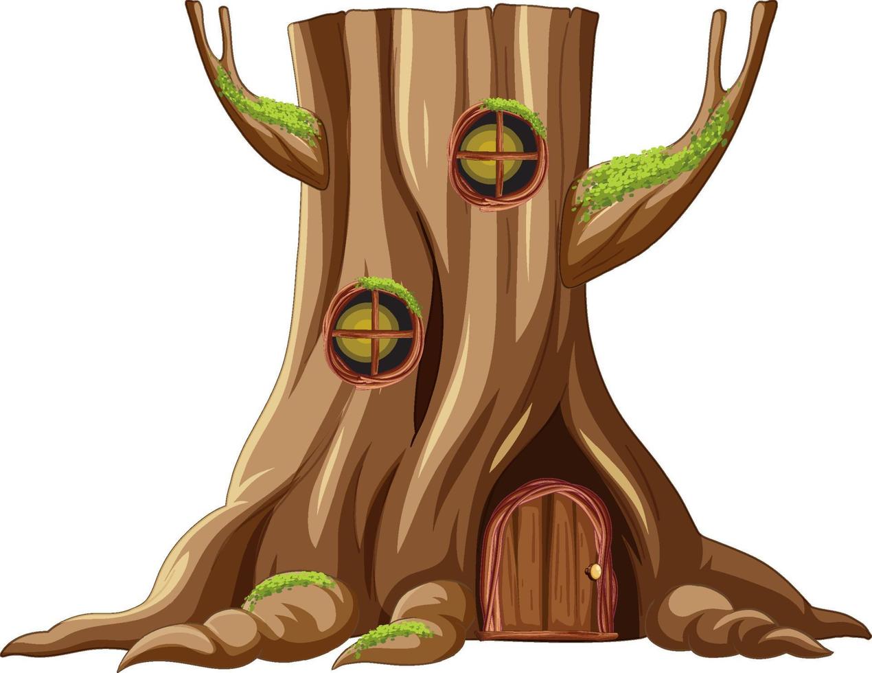 Tree house inside the tree trunk vector