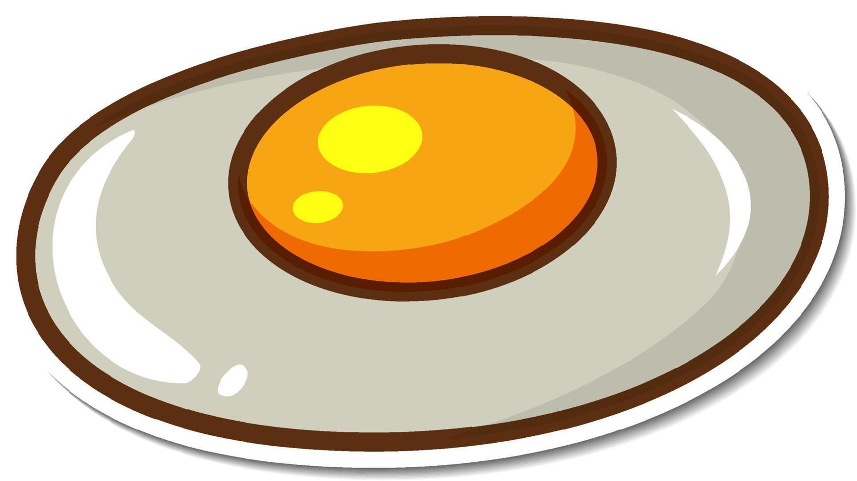 Fried egg in sticker template vector