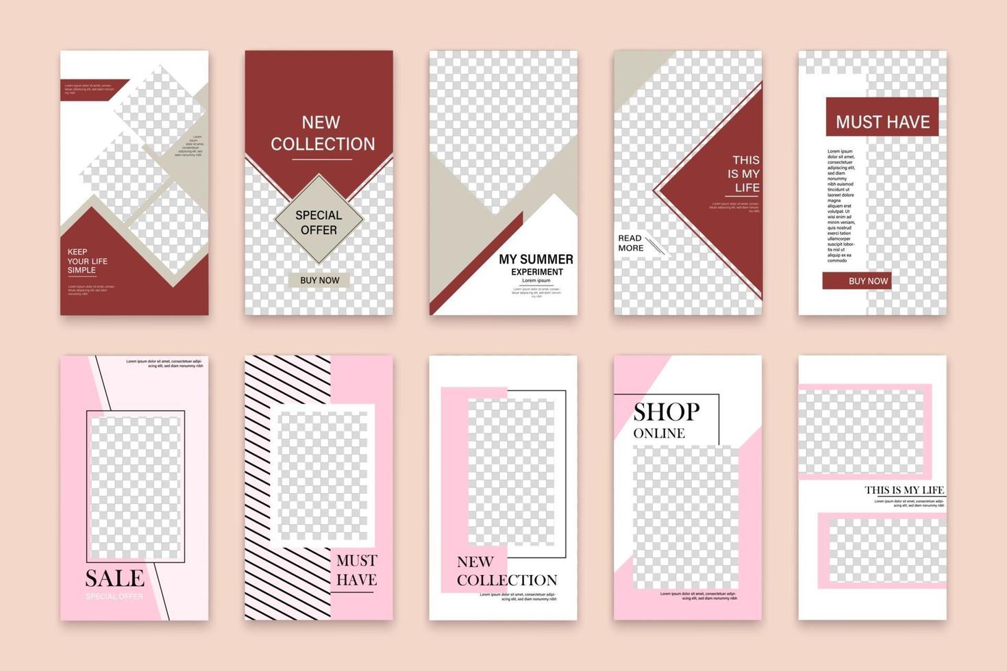 Editable Stories template with effect boke for your photo. vector