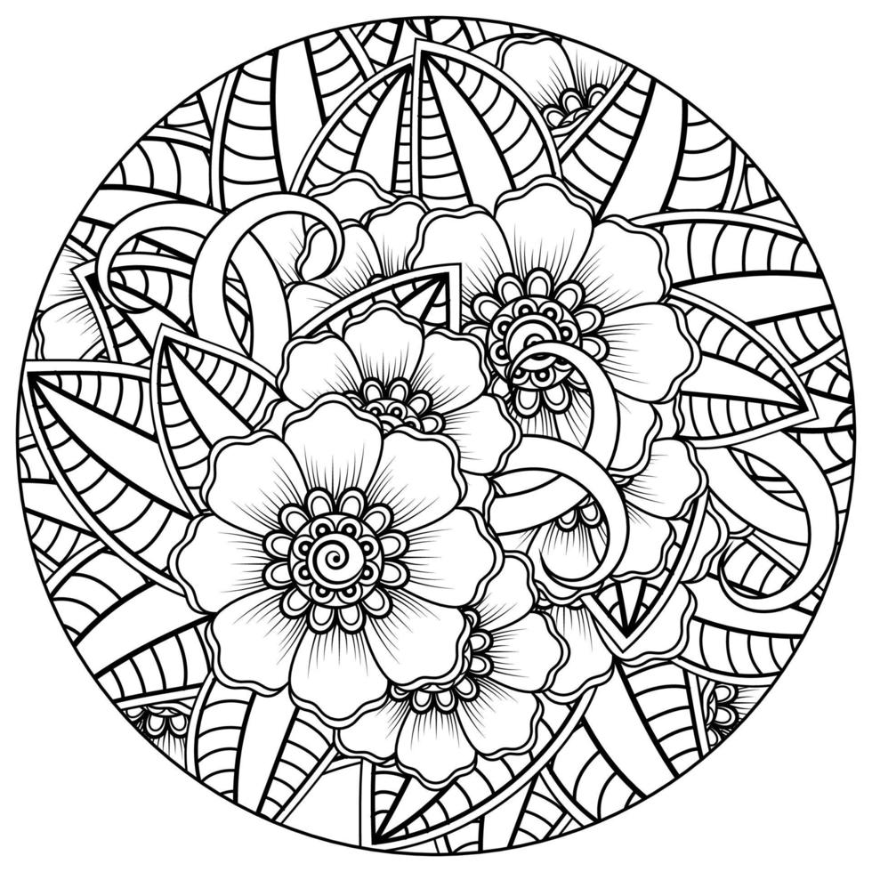 mehndi flower decorative ornament in ethnic oriental style vector