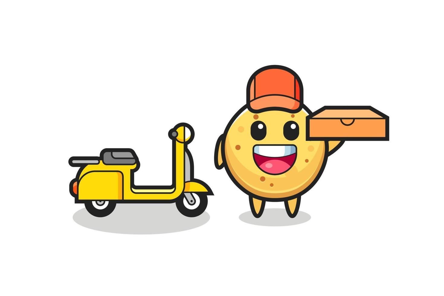 Character Illustration of potato chip as a pizza deliveryman vector