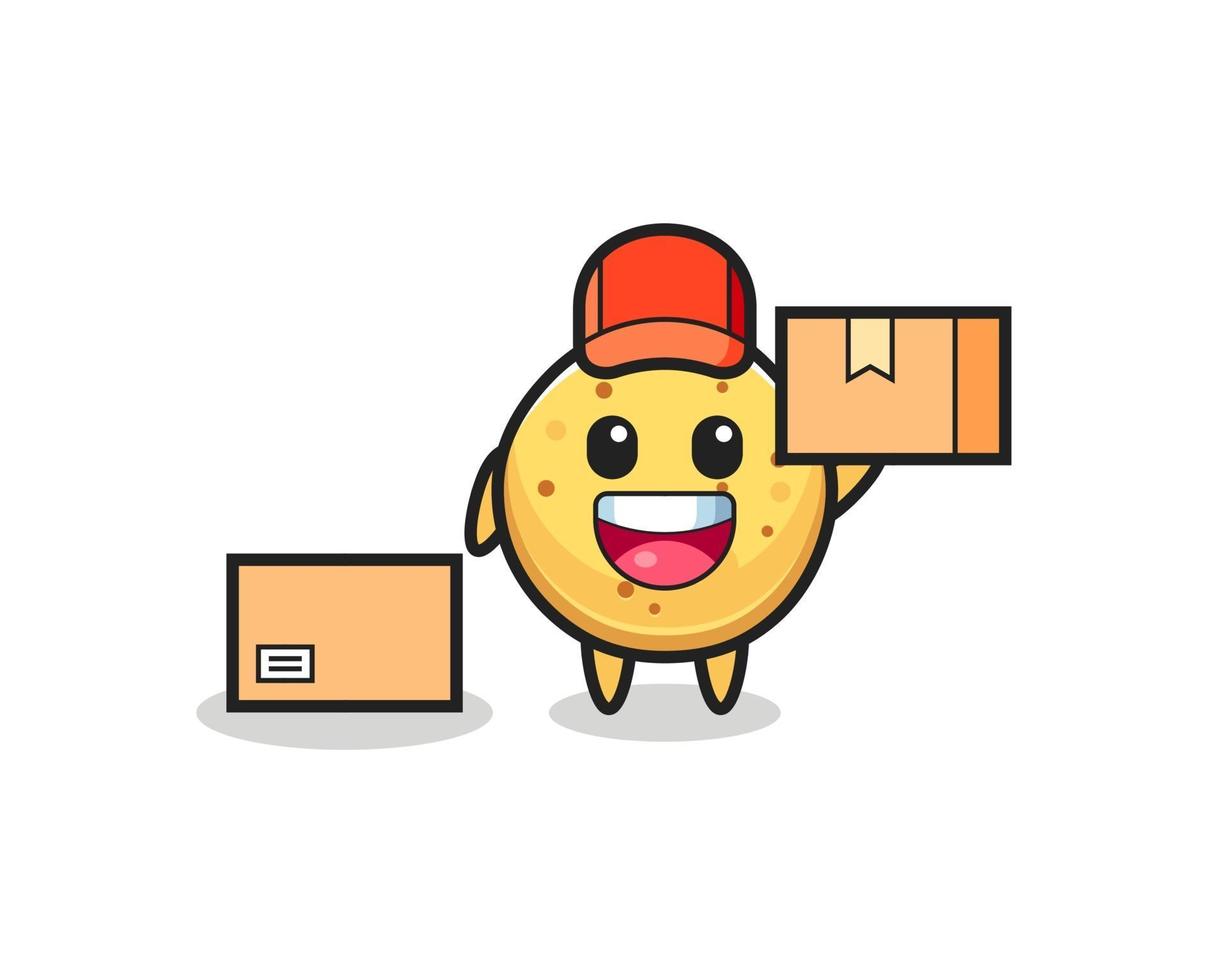 Mascot Illustration of potato chip as a courier vector