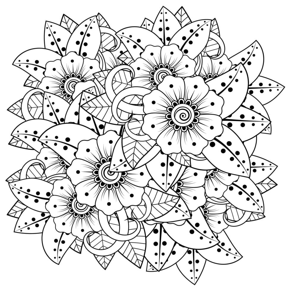 mehndi flower decorative ornament in ethnic oriental style vector