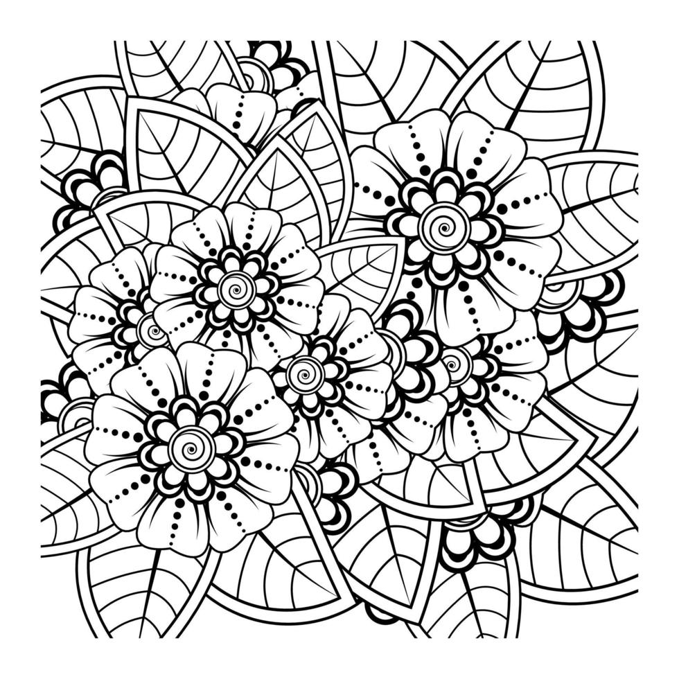 mehndi flower decorative ornament in ethnic oriental style vector