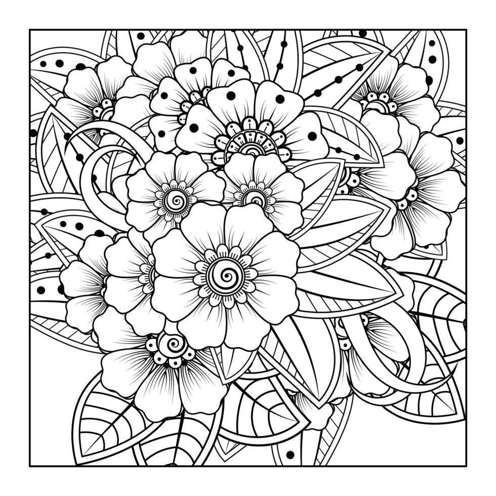 mehndi flower decorative ornament in ethnic oriental style vector