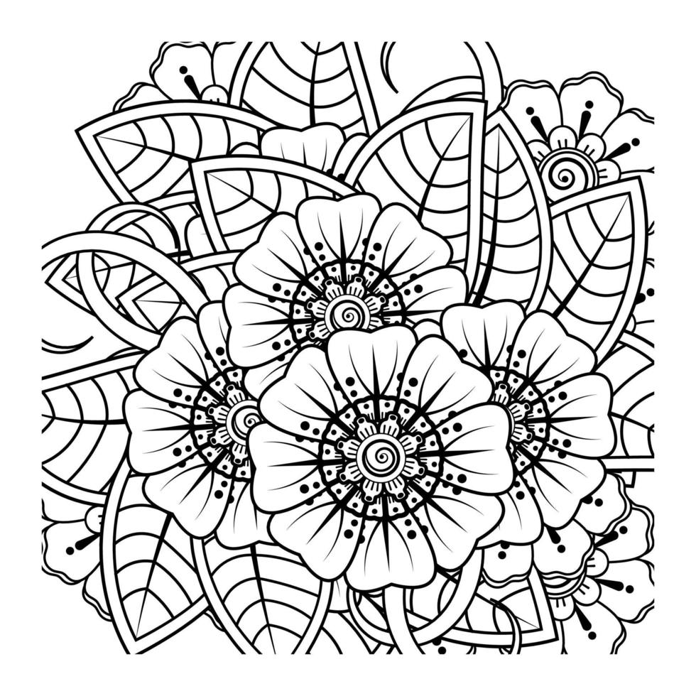 mehndi flower decorative ornament in ethnic oriental style vector