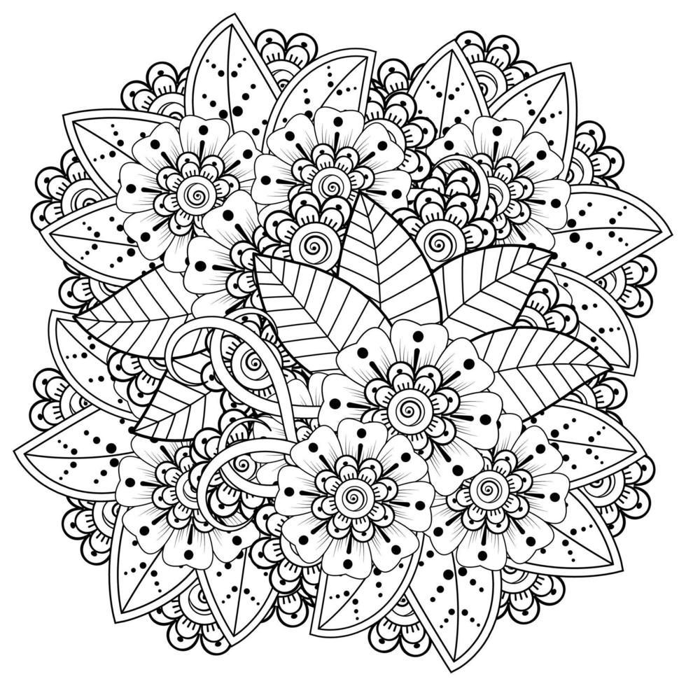 mehndi flower decorative ornament in ethnic oriental style vector