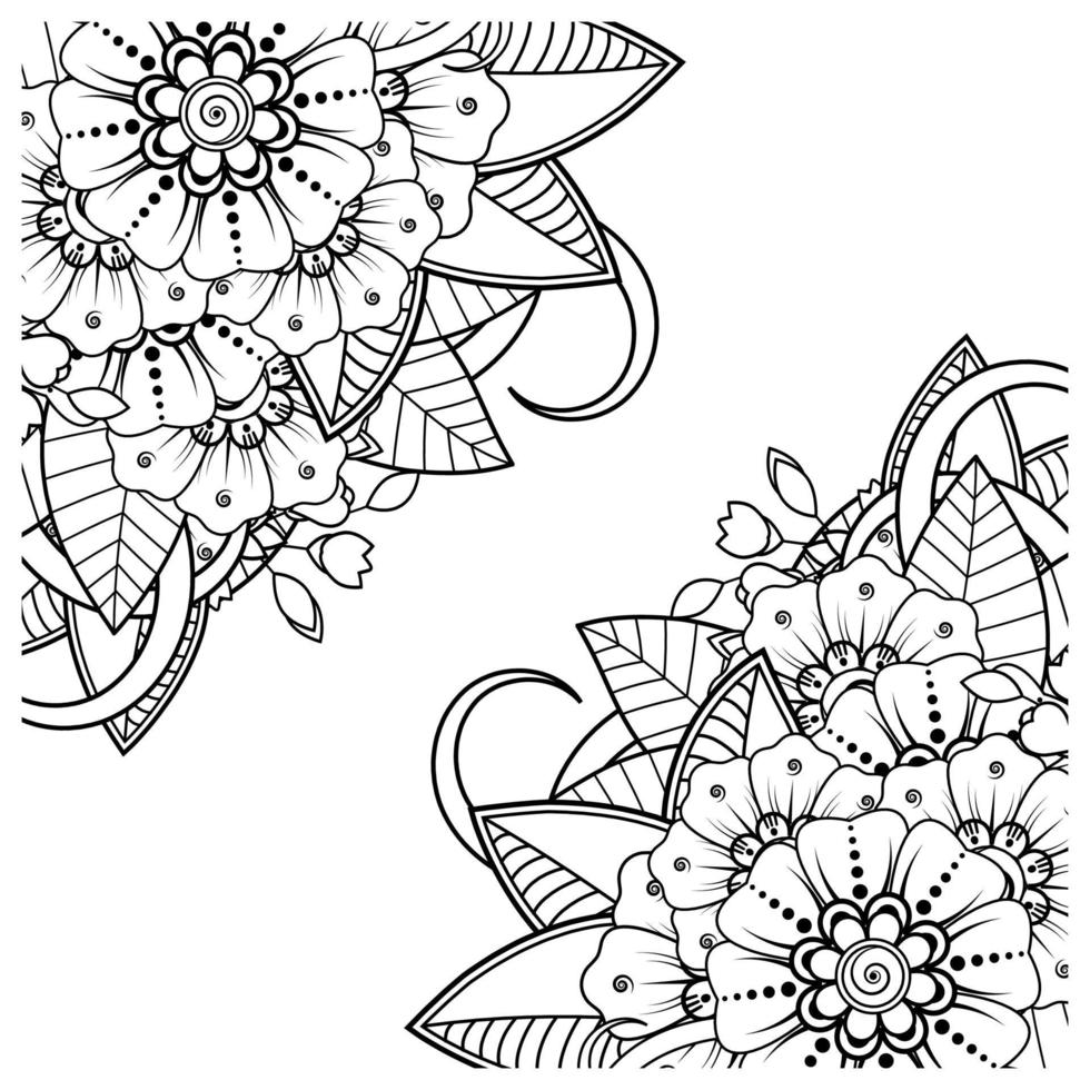 mehndi flower decorative ornament in ethnic oriental style vector