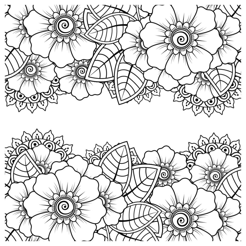 mehndi flower decorative ornament in ethnic oriental style vector