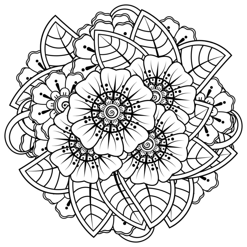 Mehndi flower for henna, mehndi, tattoo, decoration vector