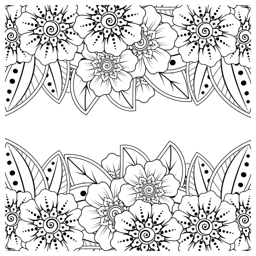 Mehndi flower for henna, mehndi, tattoo, decoration vector