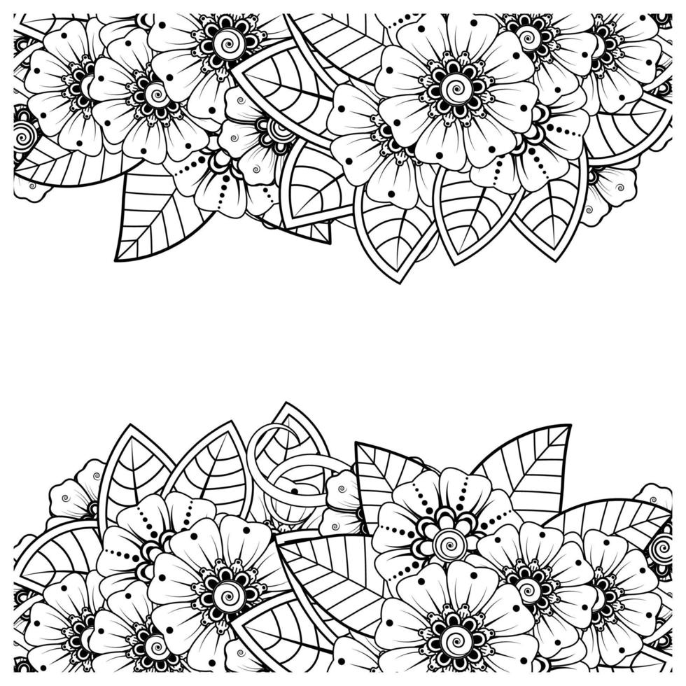 mehndi flower decorative ornament in ethnic oriental style vector