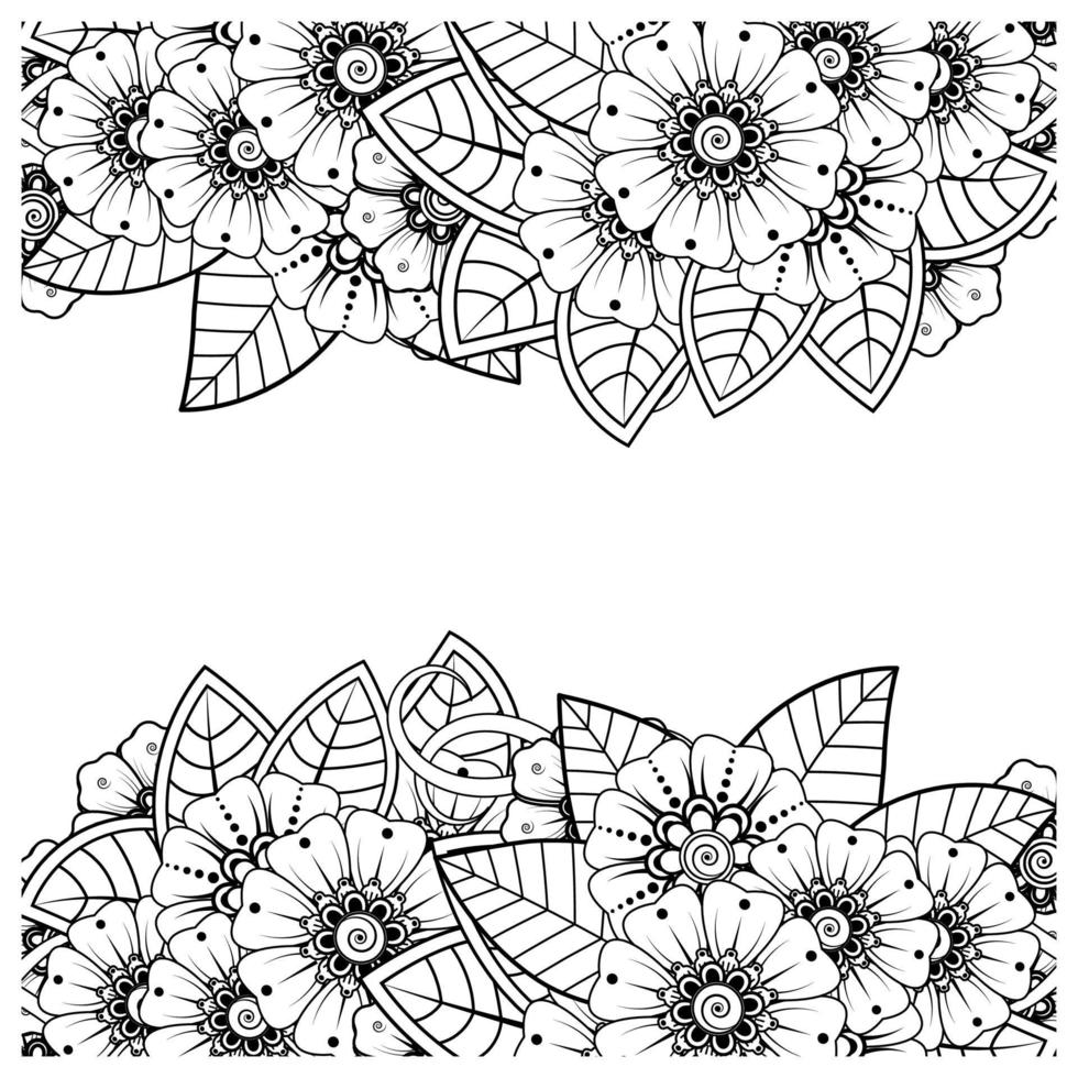 mehndi flower decorative ornament in ethnic oriental style vector