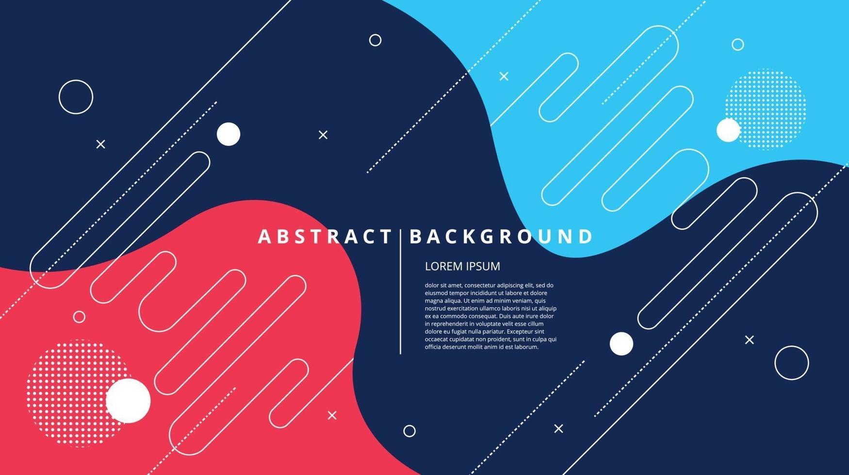 Abstract flat geometric flow memphis background vector