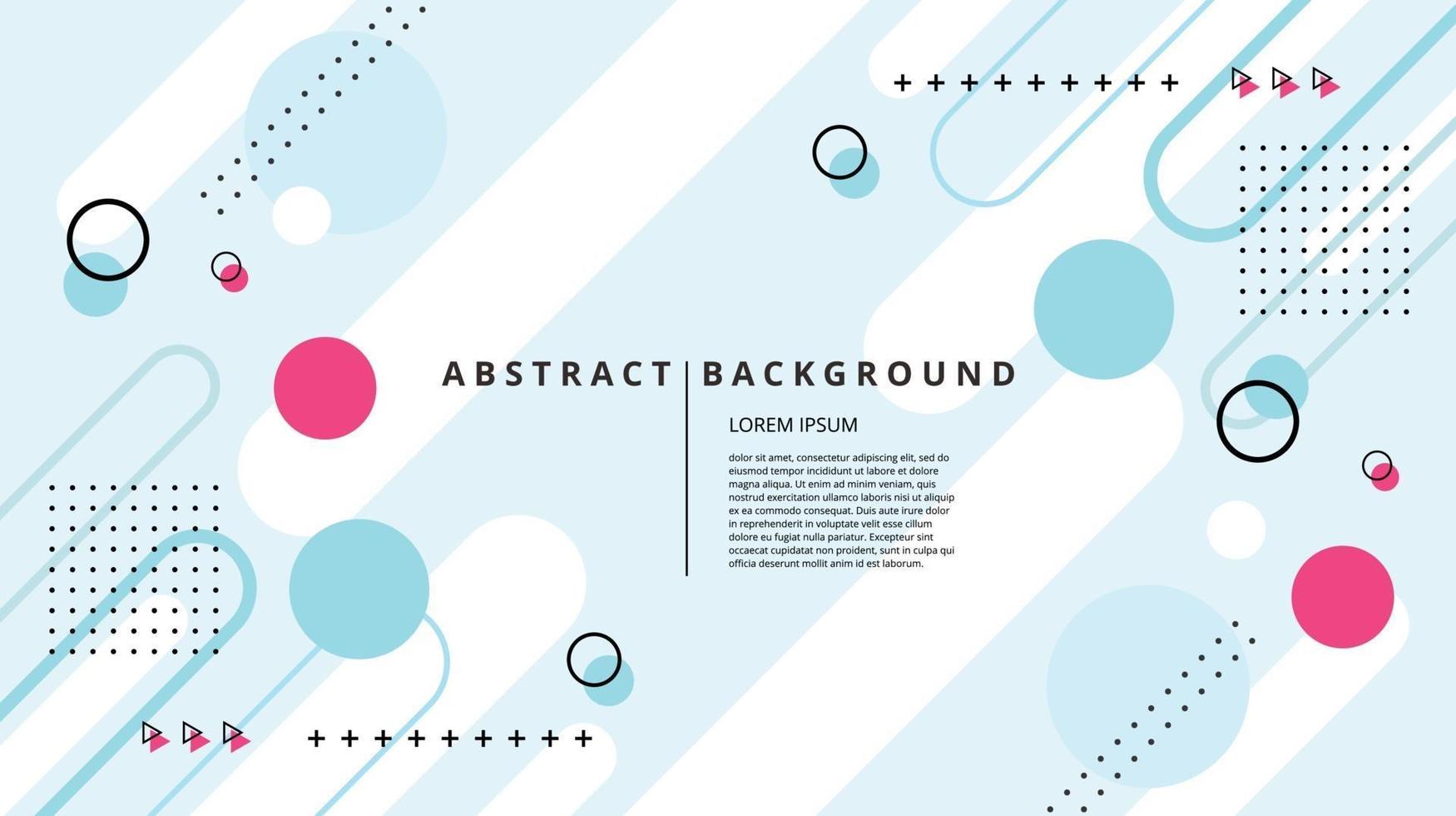Abstract flat diagonal circle lines memphis background vector