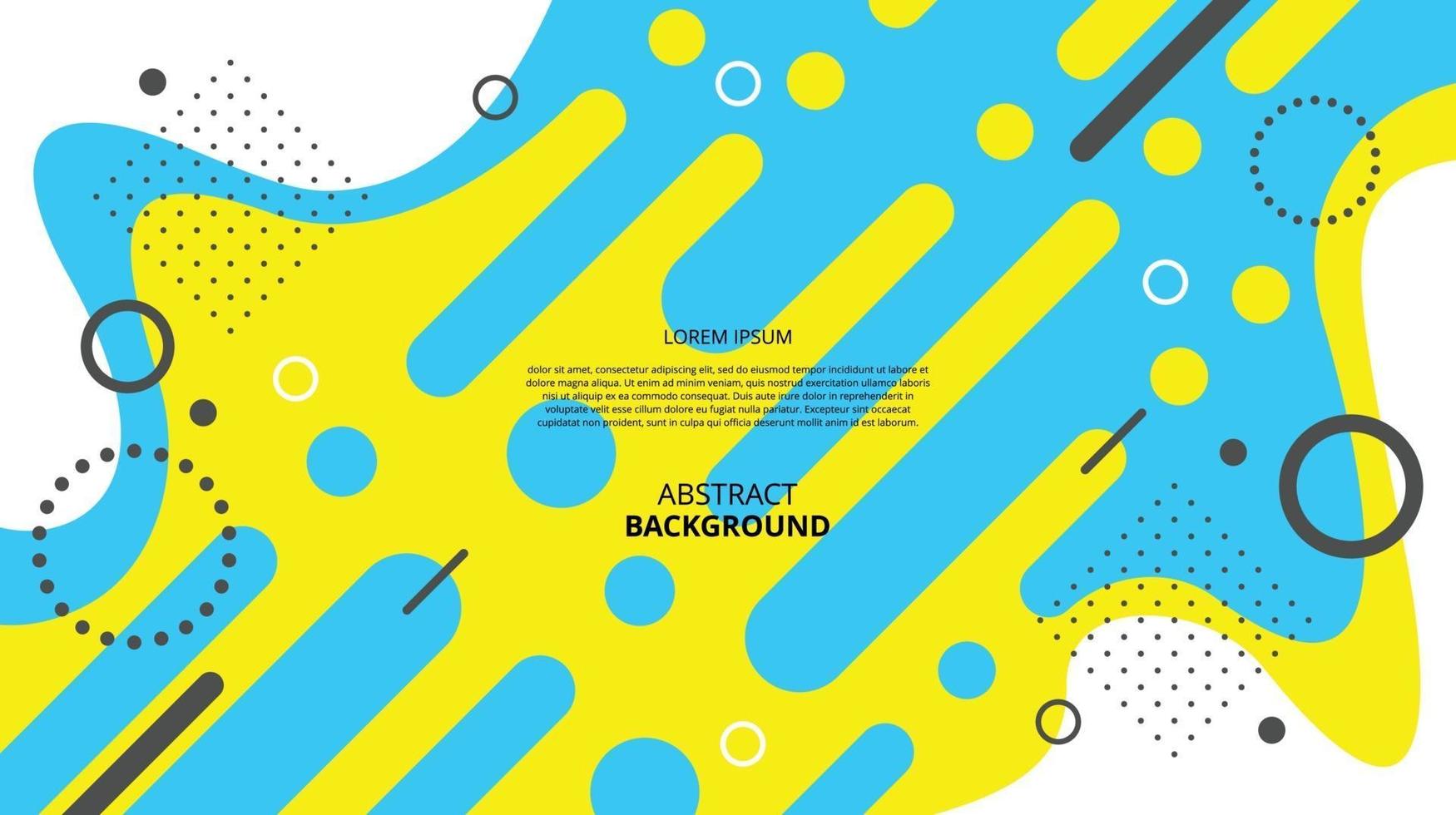Abstract flat liquid geometric memphis background vector