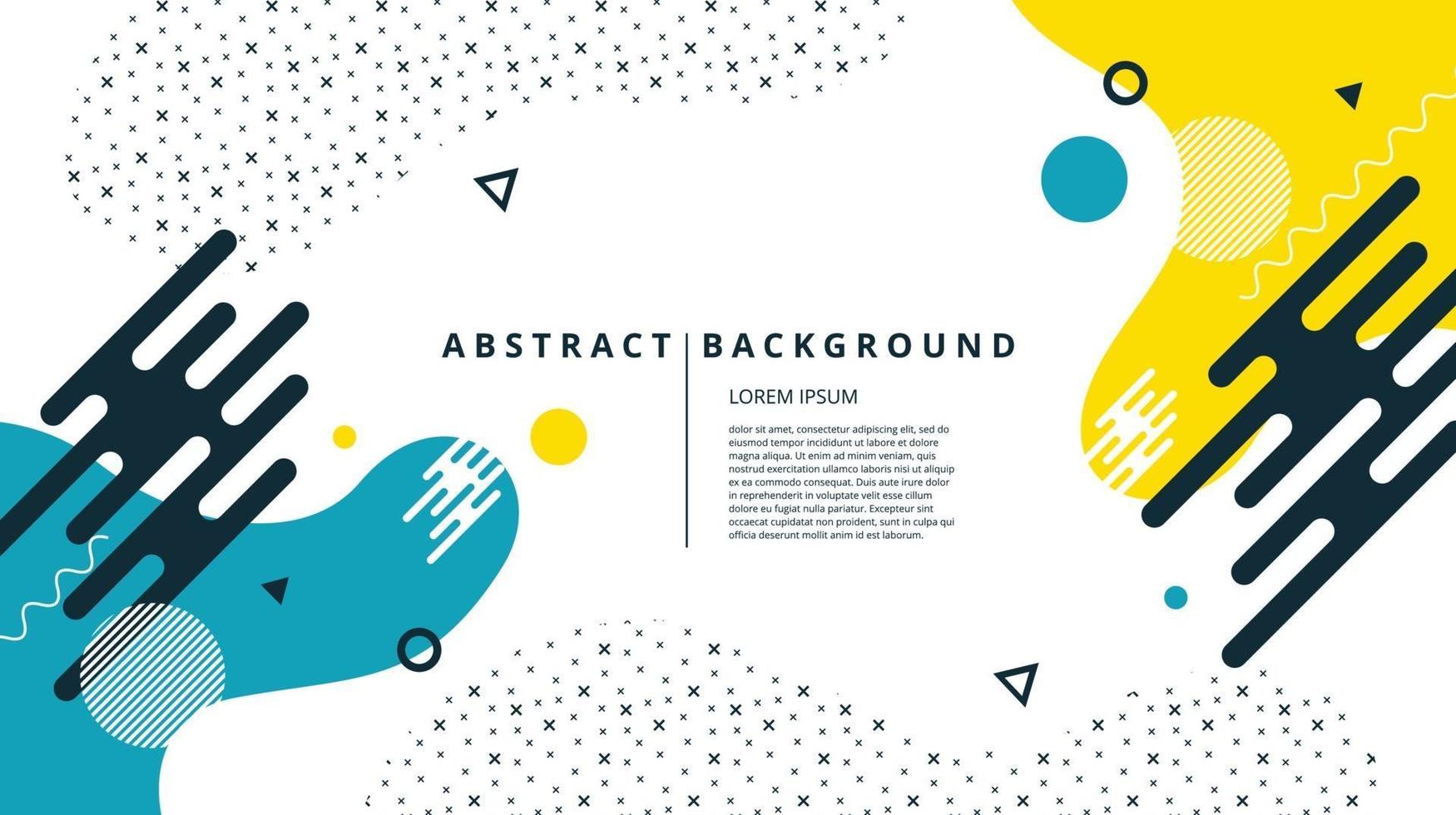 Abstract flat memphis blue yellow background vector