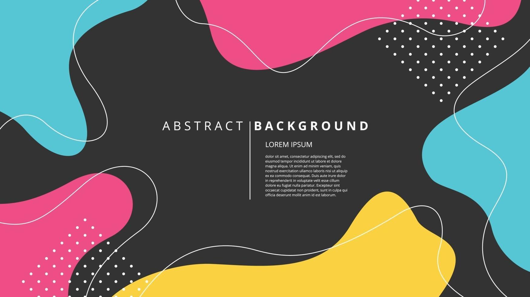 Abstract flat memphis flow dark background vector