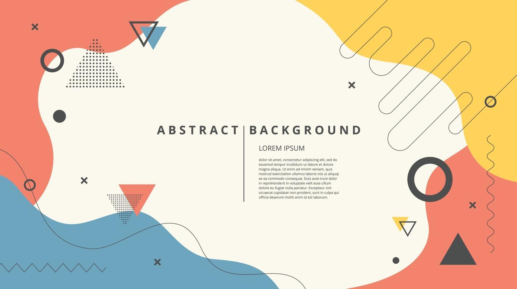 Abstract flat geometric memphis background vector