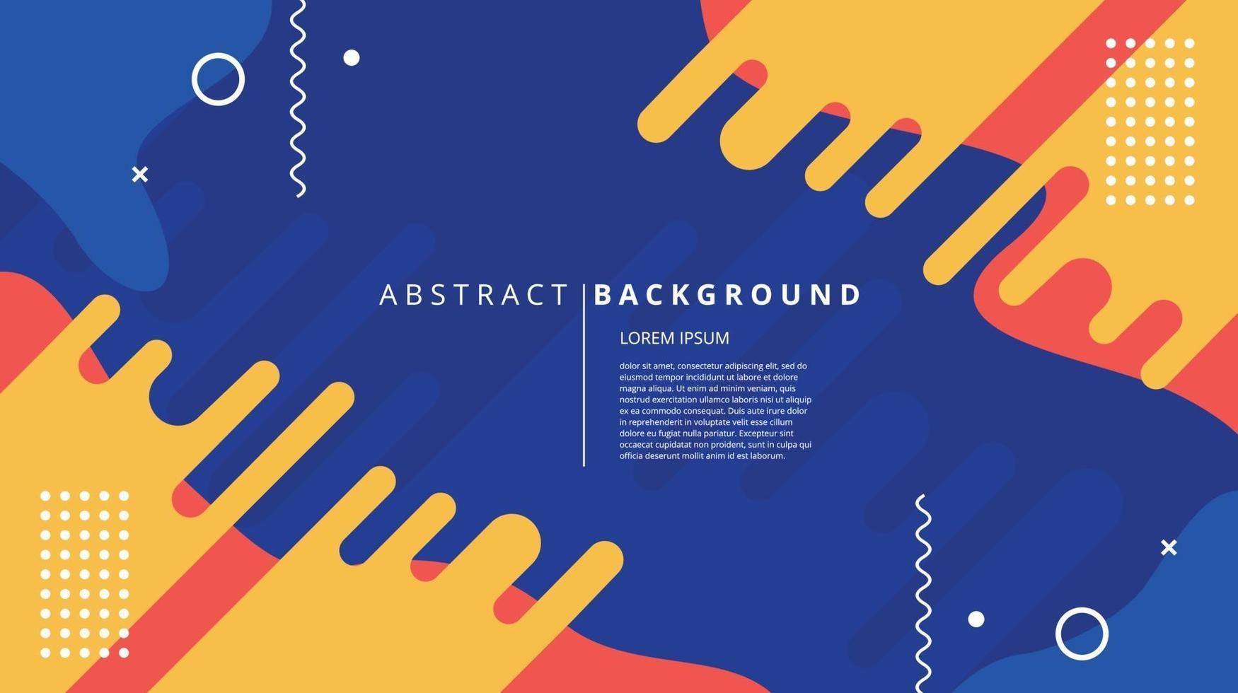 Abstract flat memphis blue background vector