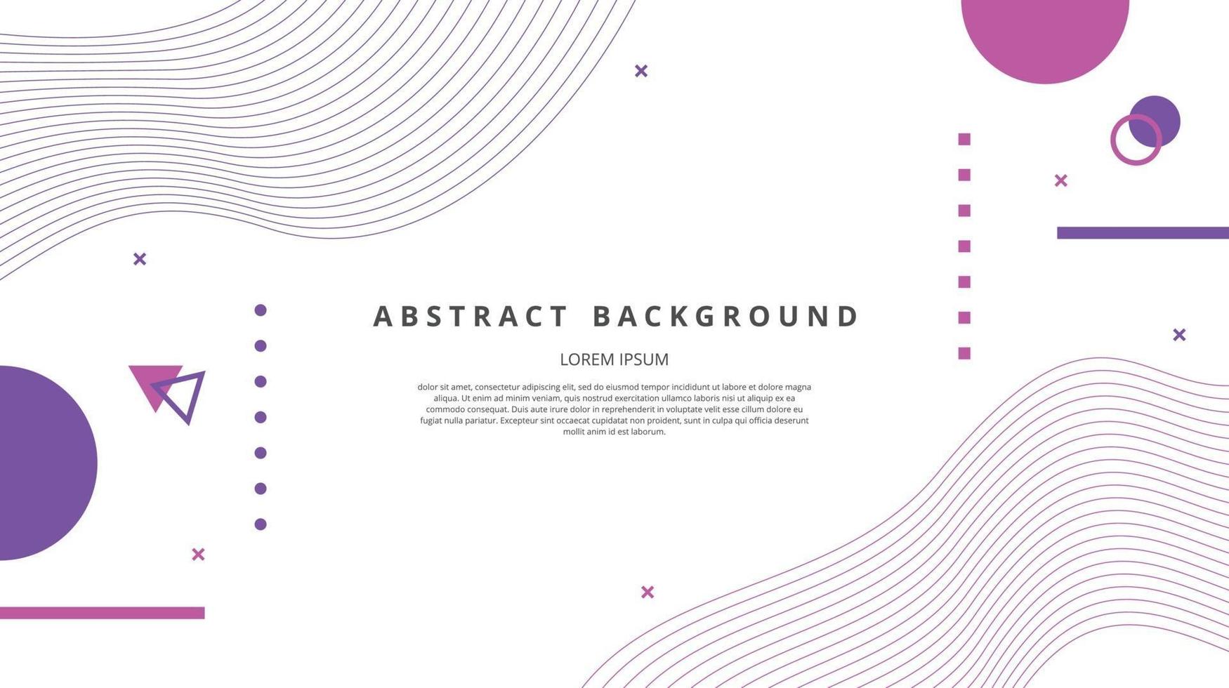 Abstract flat geometric curvy lines background vector