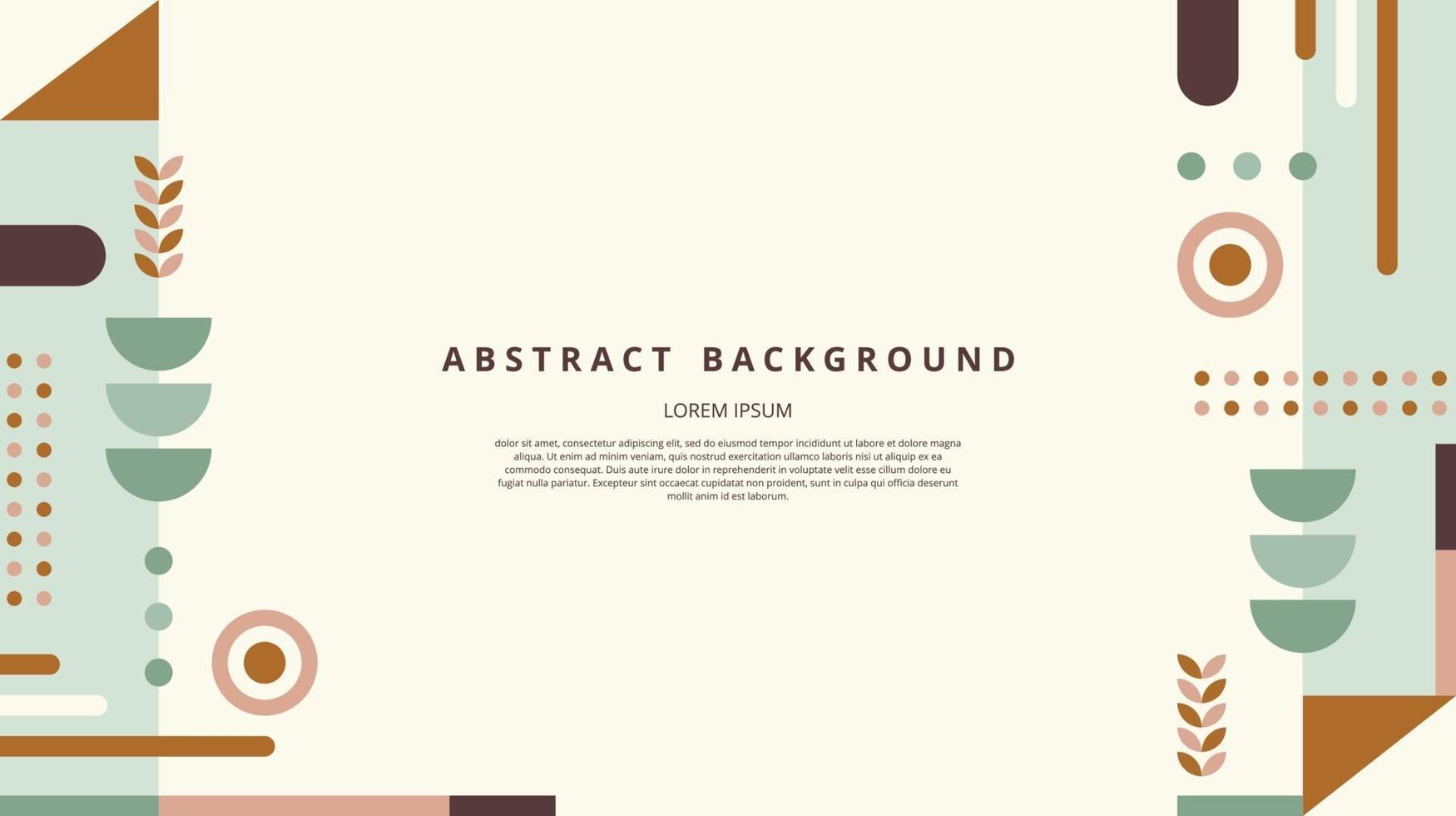 Abstract flat geometric nature retro background vector