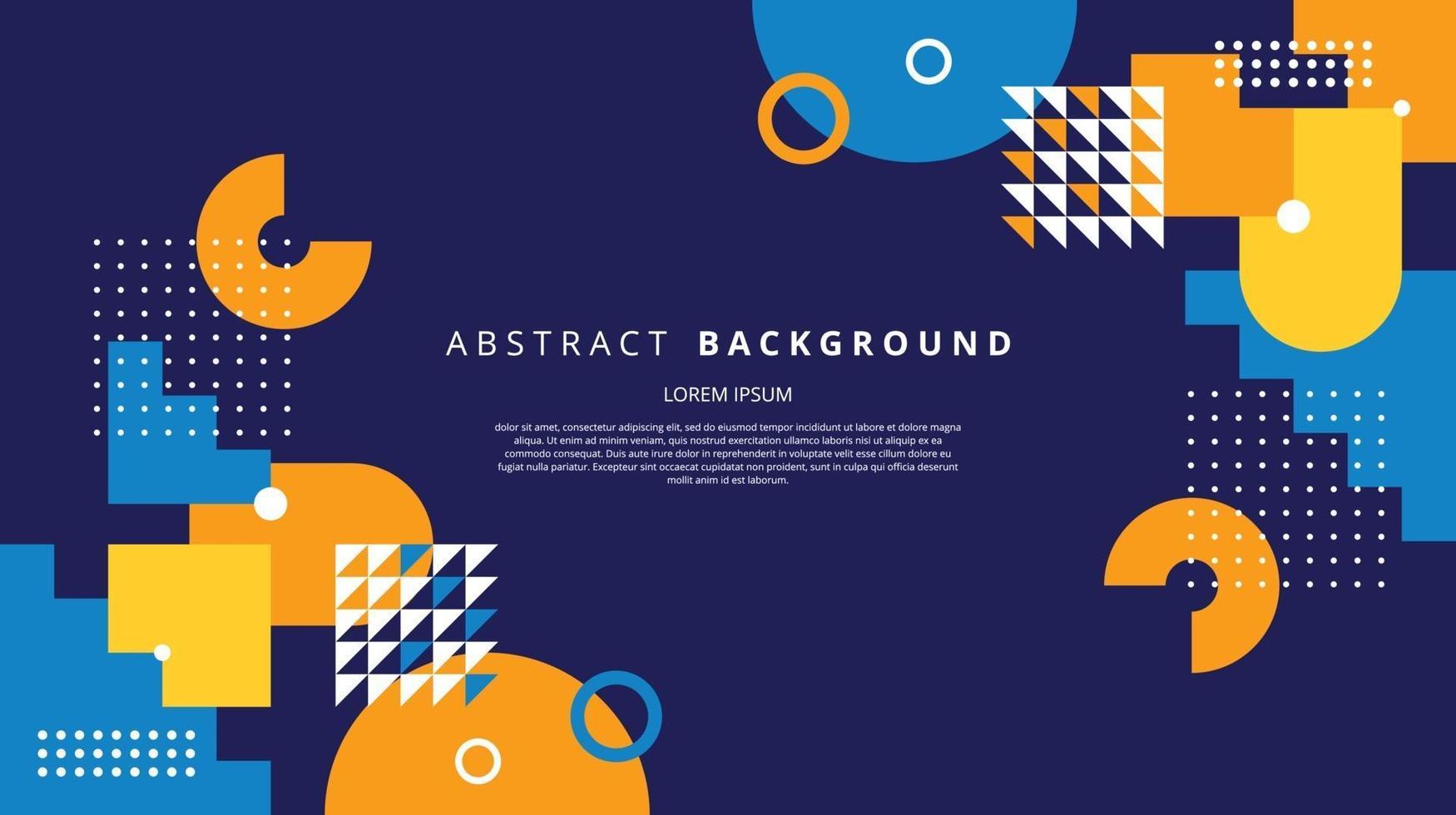 Abstract flat geometric memphis background vector