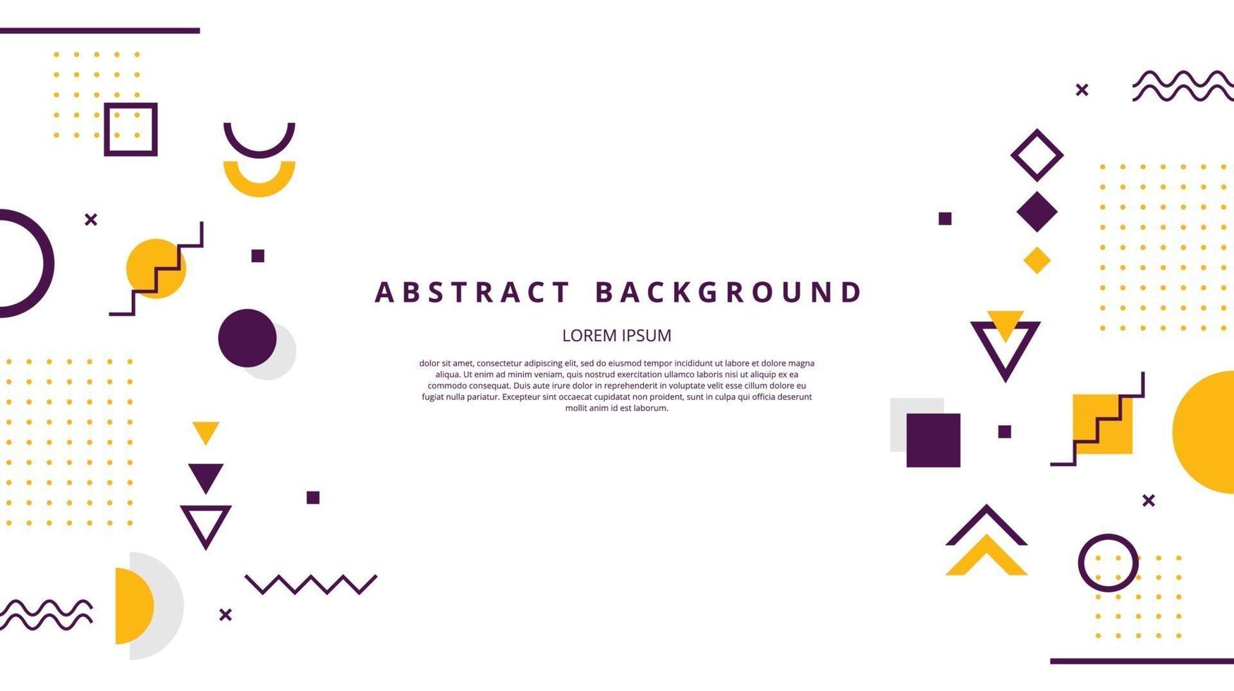 Abstract flat geometric white memphis background vector