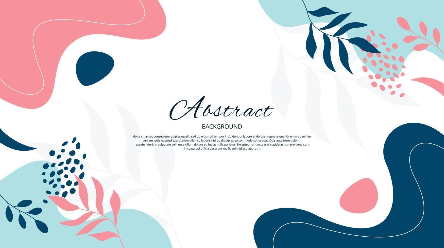 Abstract flat leaves nature shapes background vector